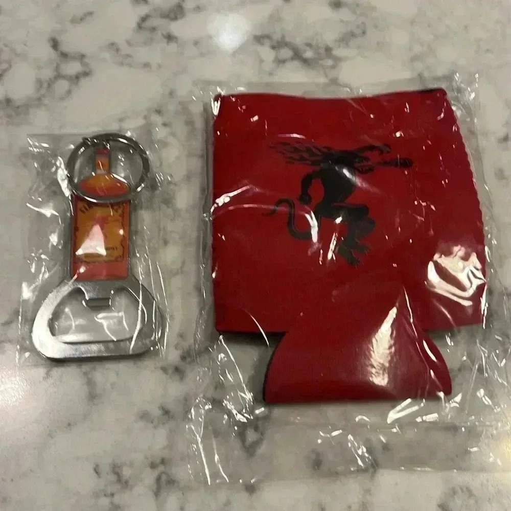 Fireball Whisky keychain bottle opener and koosie - NEW - Picture 6 of 8